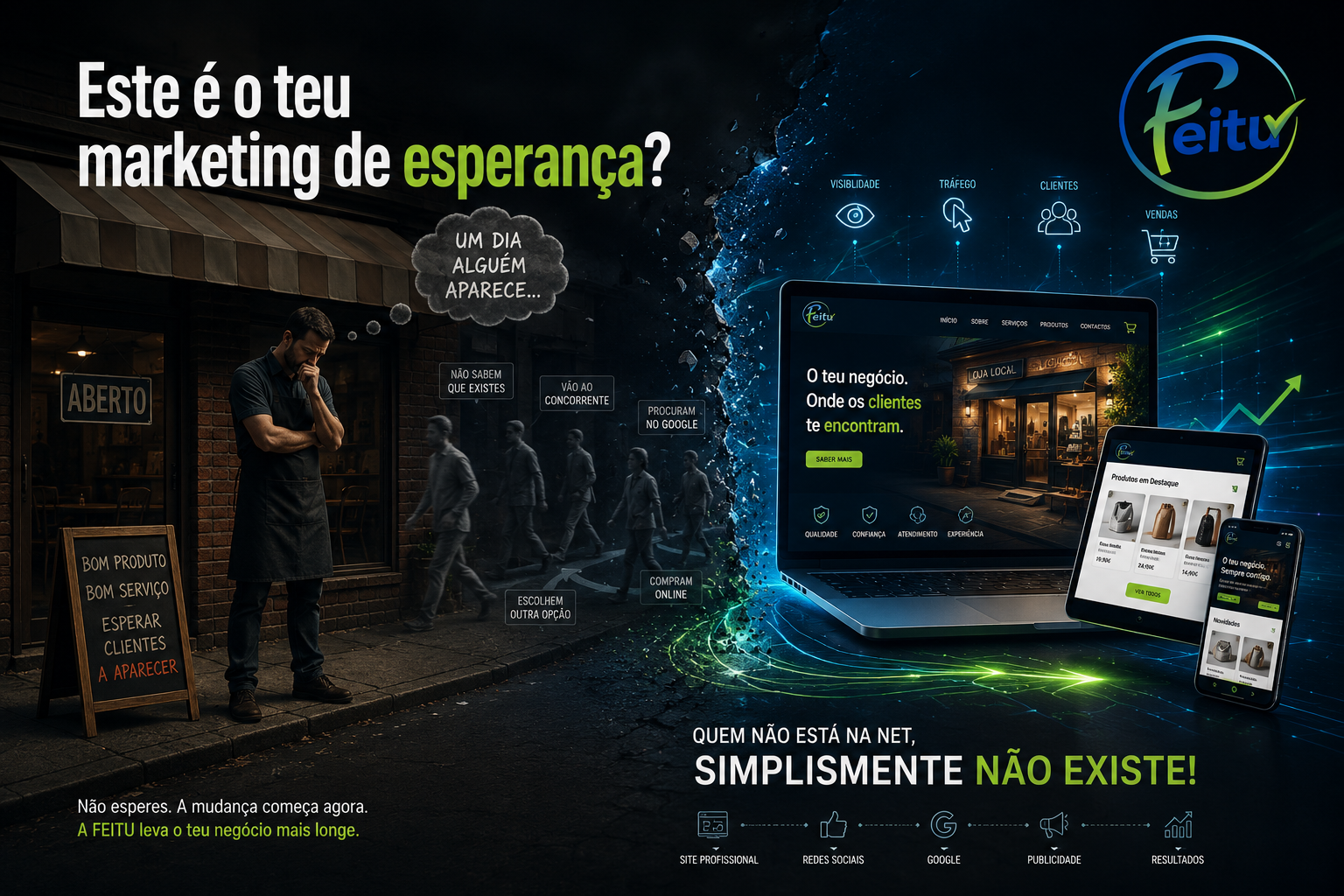 Banner FEITU sobre marketing digital e presença online